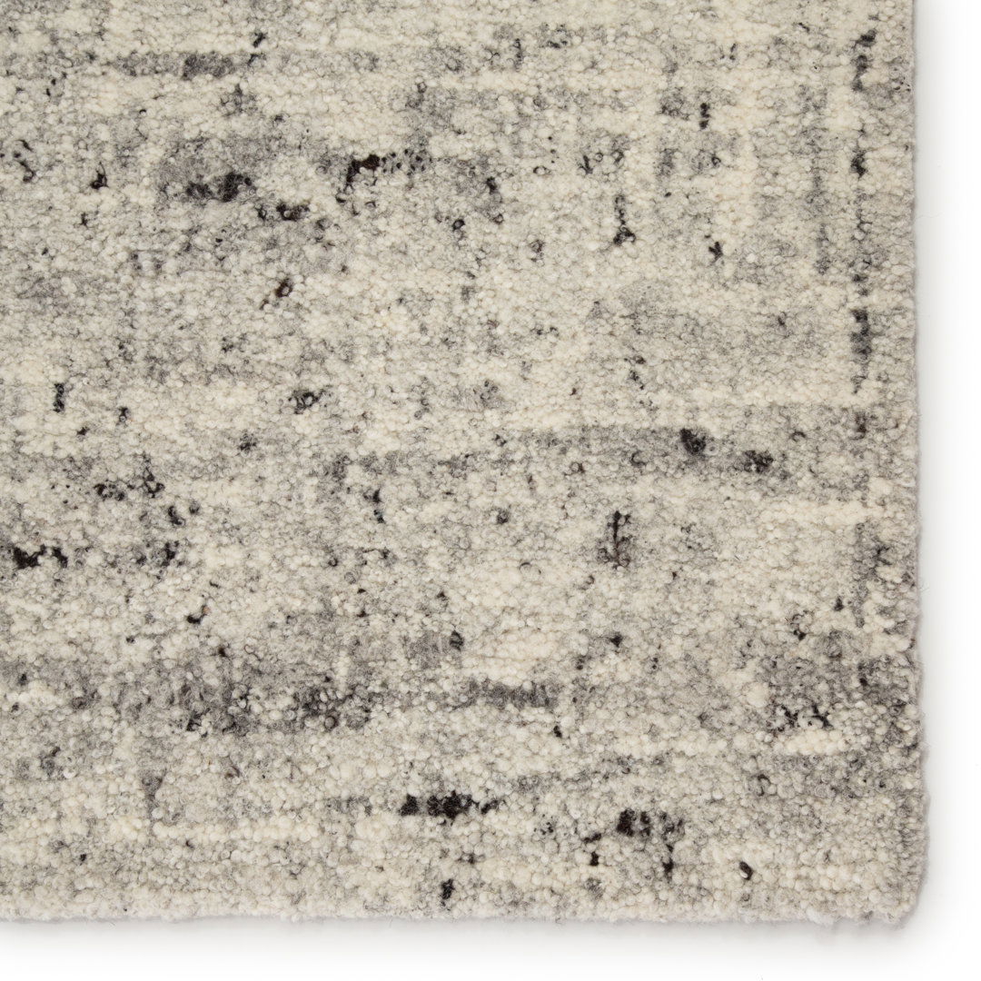 Macklin Handmade Solid Ivory/ Light Gray Area Rug large image 