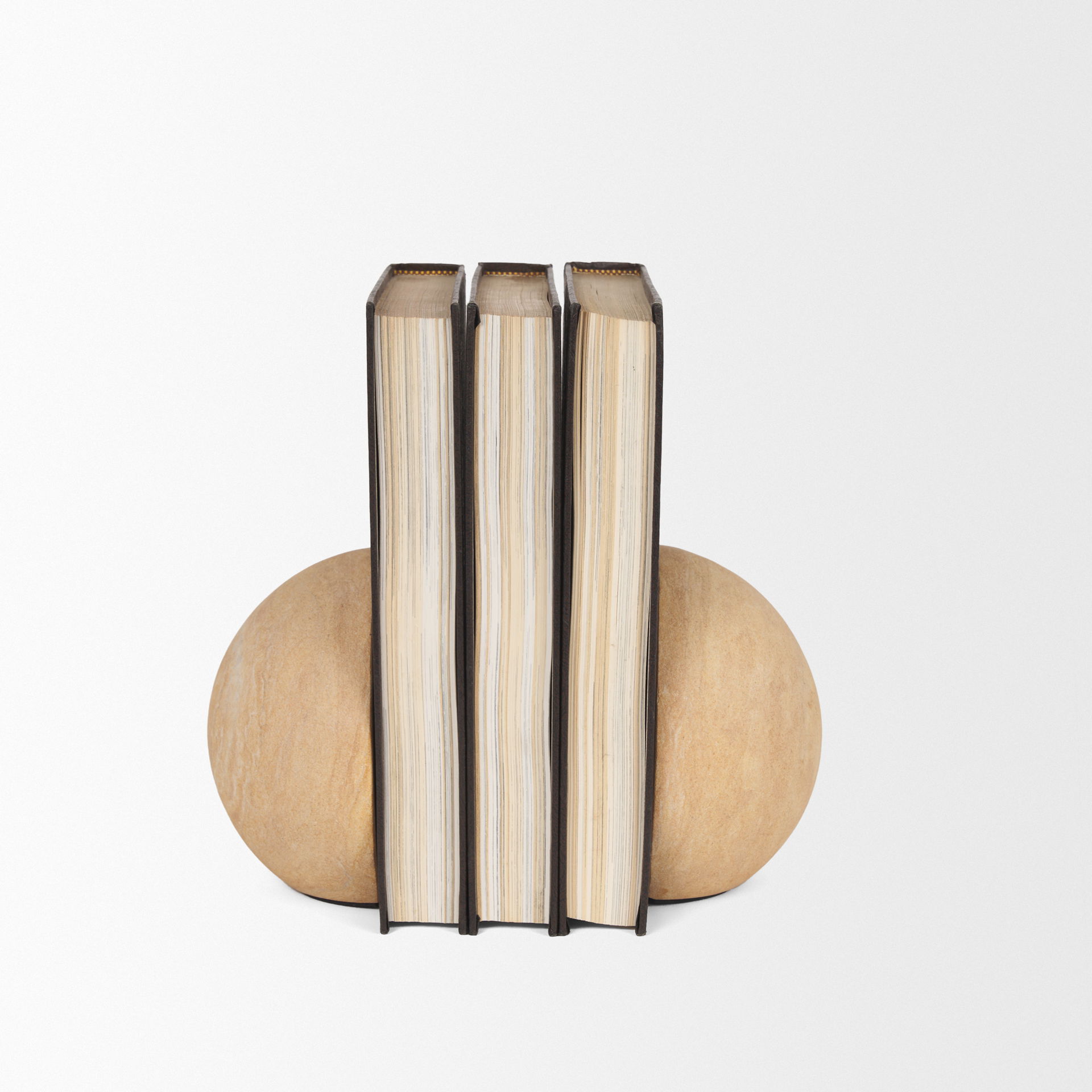 Rahmi Sandstone Orb Bookends, by Mercana, 5.5" length x 5.5" width x 5.25" height View 4