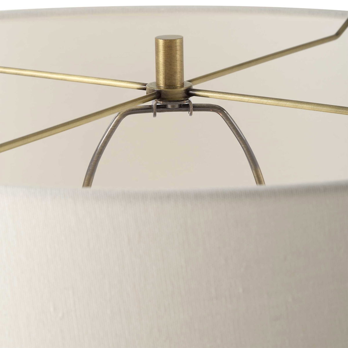 Shino Antique Brass Floor Lamp, by Uttermost, 1'8" width x 5'6" height x 1'8" depth View 7