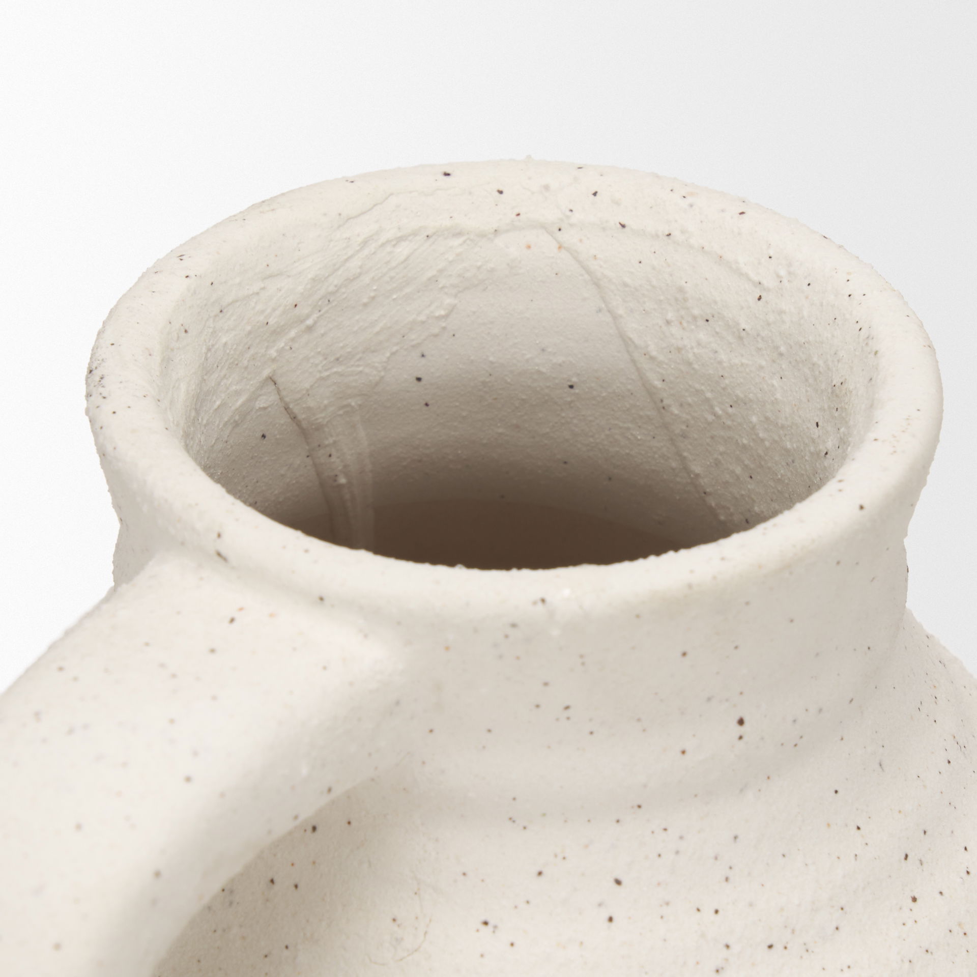 Tyrus Medium Textured Matte White with Speckling Ceramic Vase large image 