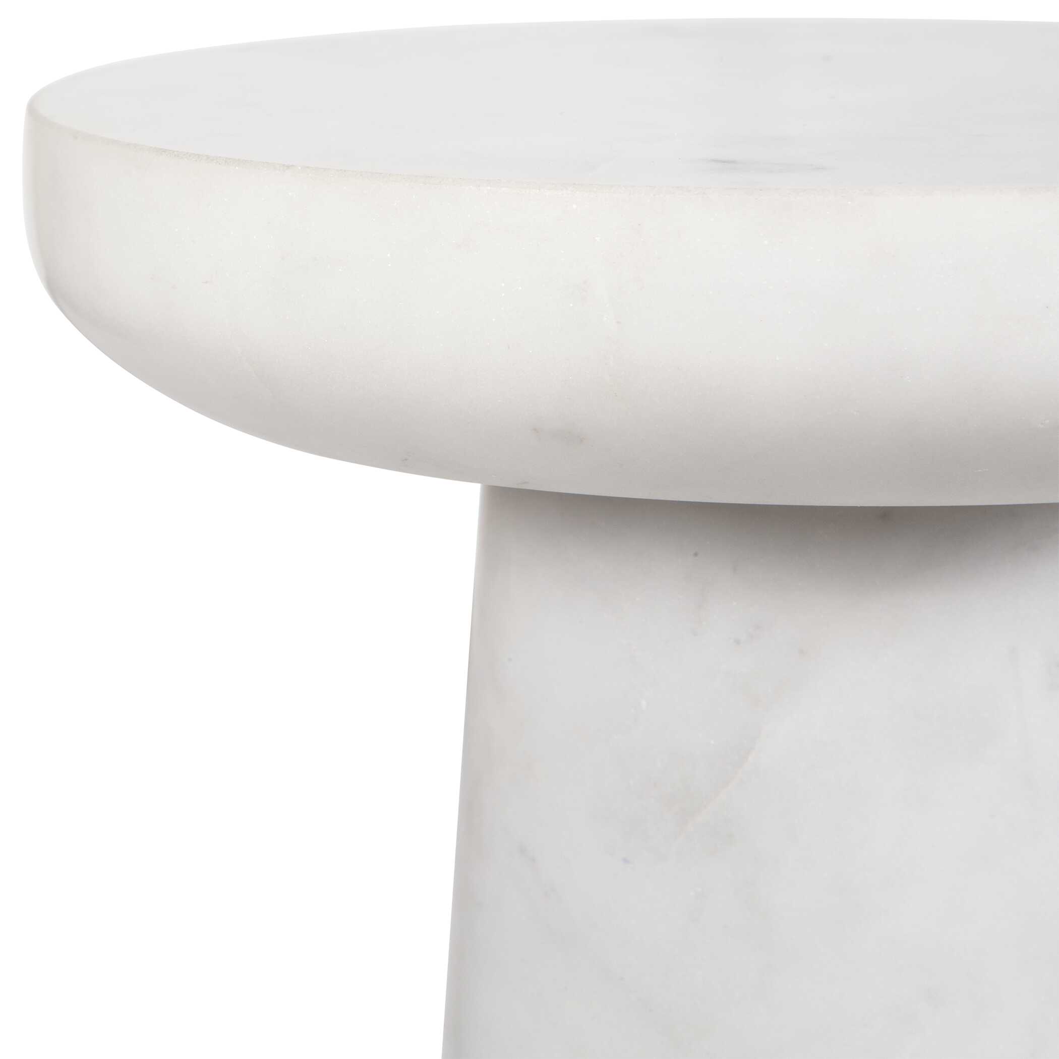 Lirra White Marble Drink Table, Furniture by Uttermost, 8" width x 22" height x 8" depth View 5