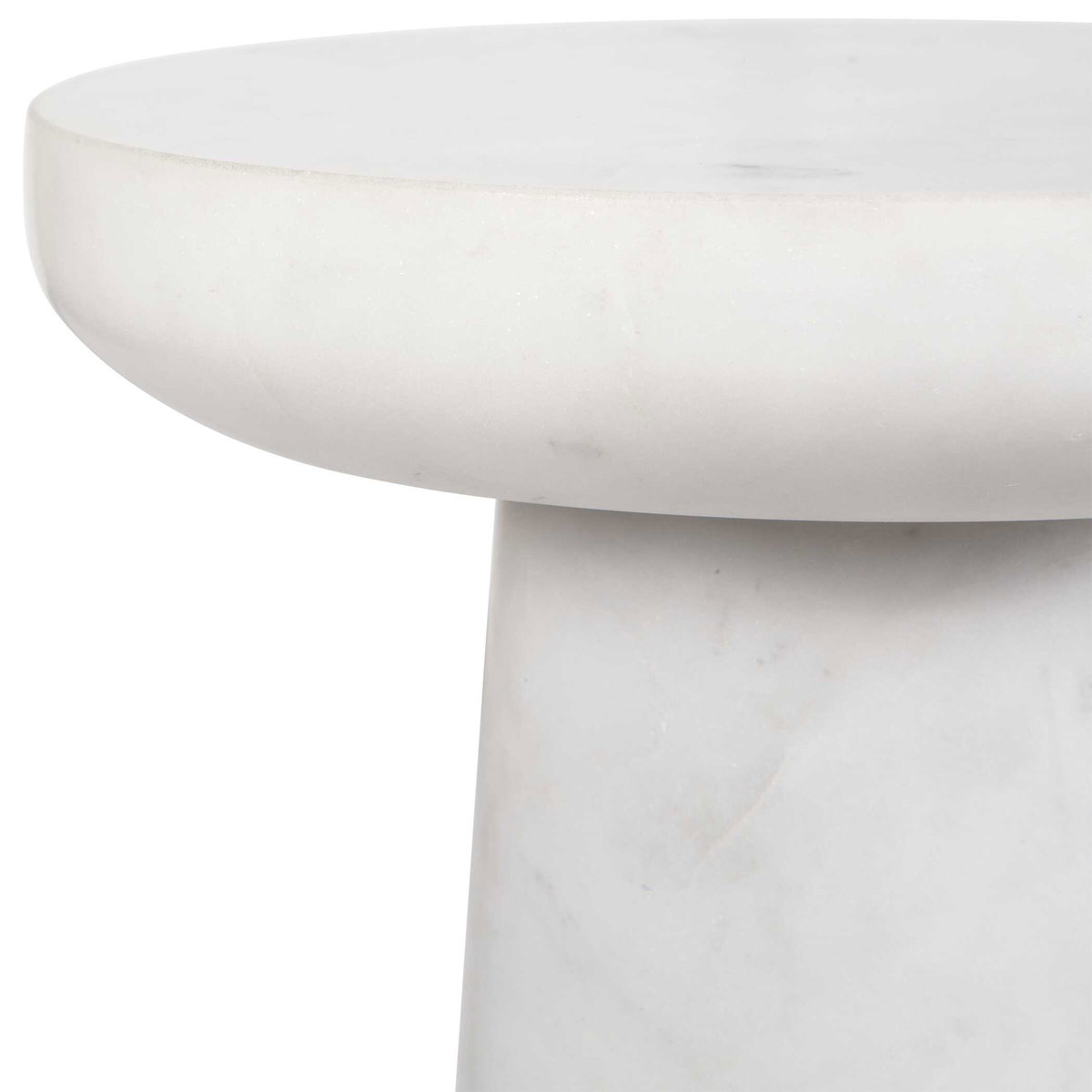 Lirra White Marble Drink Table, Furniture by Uttermost, 8" width x 22" height x 8" depth View 5