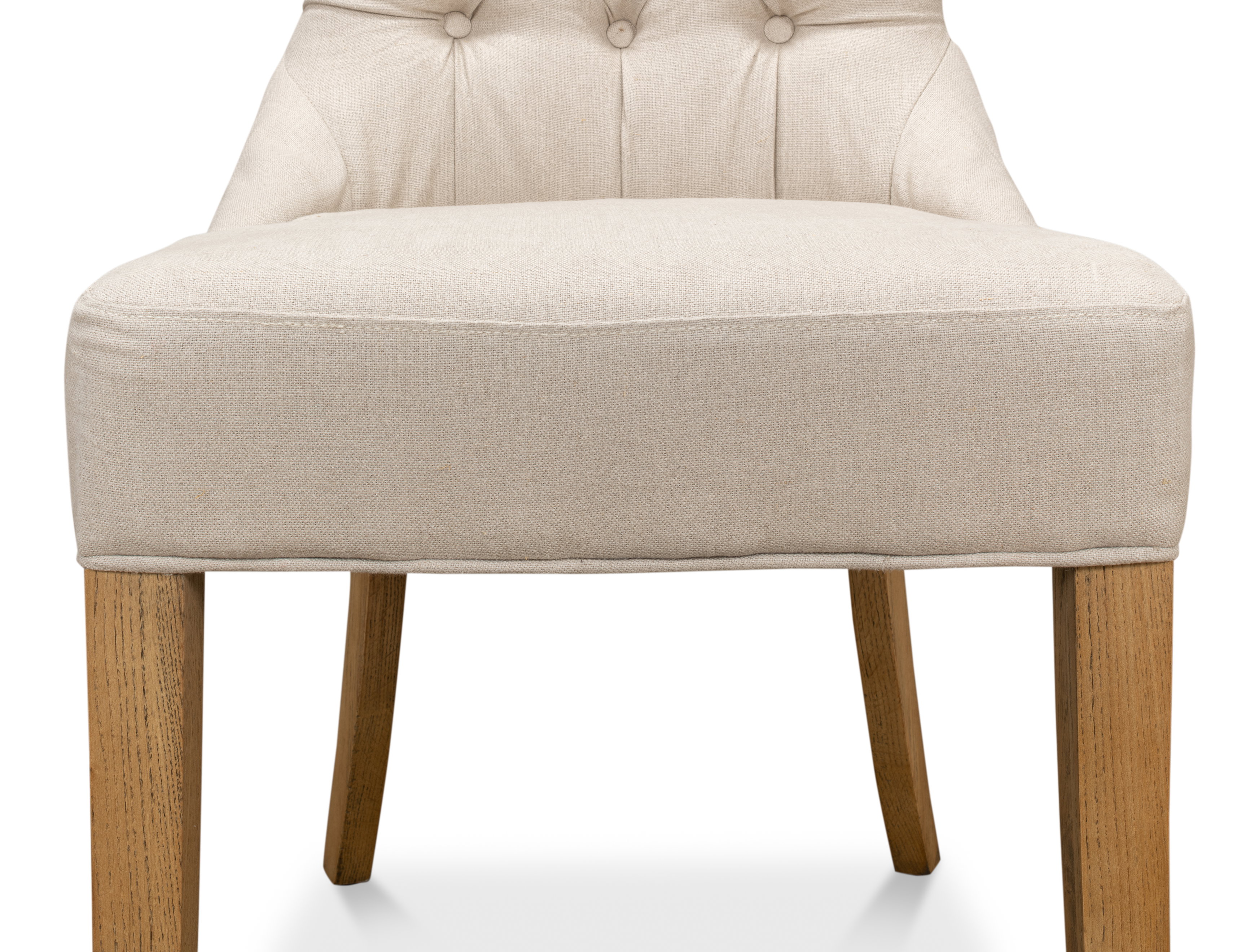 Sophie Side Chair, White Linen, Dining Chair by Sarreid, 20" length x 17" width x 38" height View 11