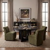 Liesl 54' Round Pedestal Dining Table | Modern | Black Wood | Seats 6, by Mercana, 54" length x 54" width x 30" height thumbnail 2