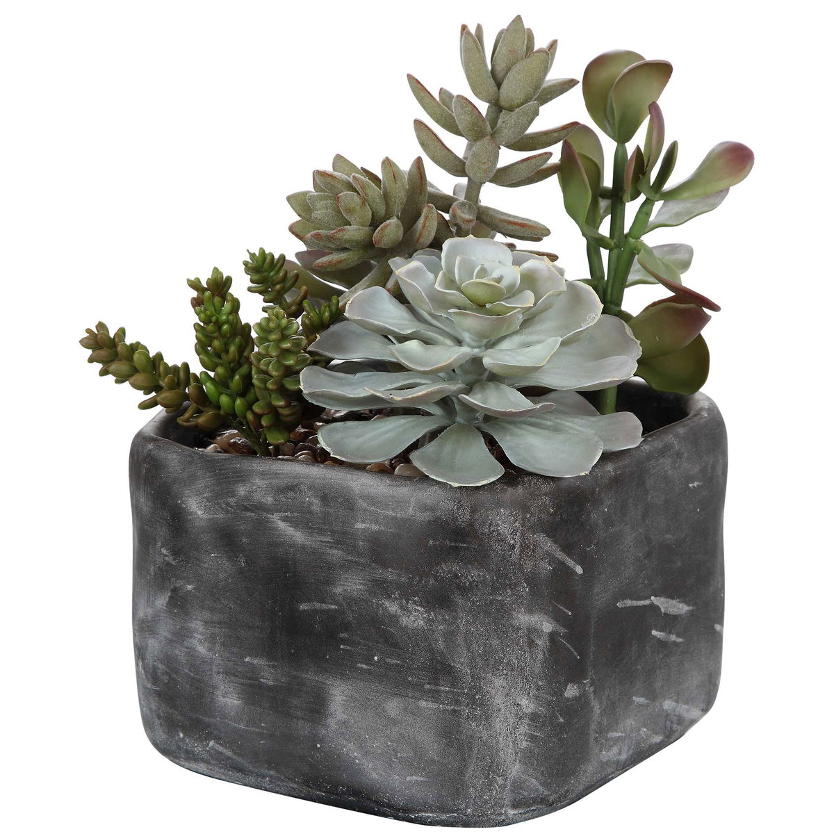 Alverio Desert Garden Succulents, Artificial Plants & Flower by Uttermost, 9.25" width x 9.5" height x 10.75" depth View 4