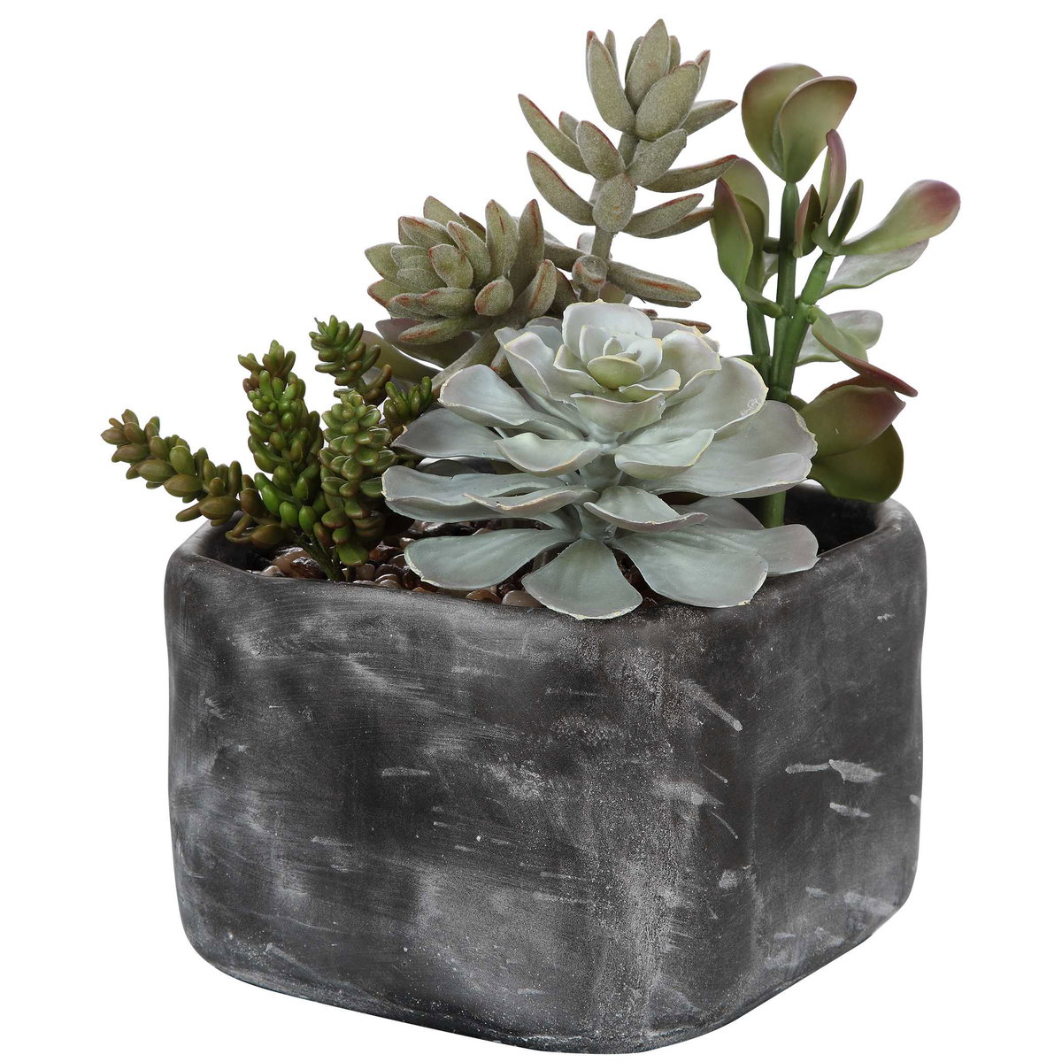 Alverio Desert Garden Succulents, Artificial Plants & Flower by Uttermost, 9.25" width x 9.5" height x 10.75" depth View 4