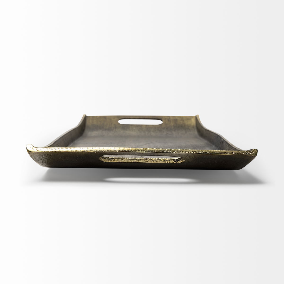 Drey 24L x 10W Gold Rectangular Tray, Decorative Tray by Mercana, 24" length x 9.75" width x 1" height View 7