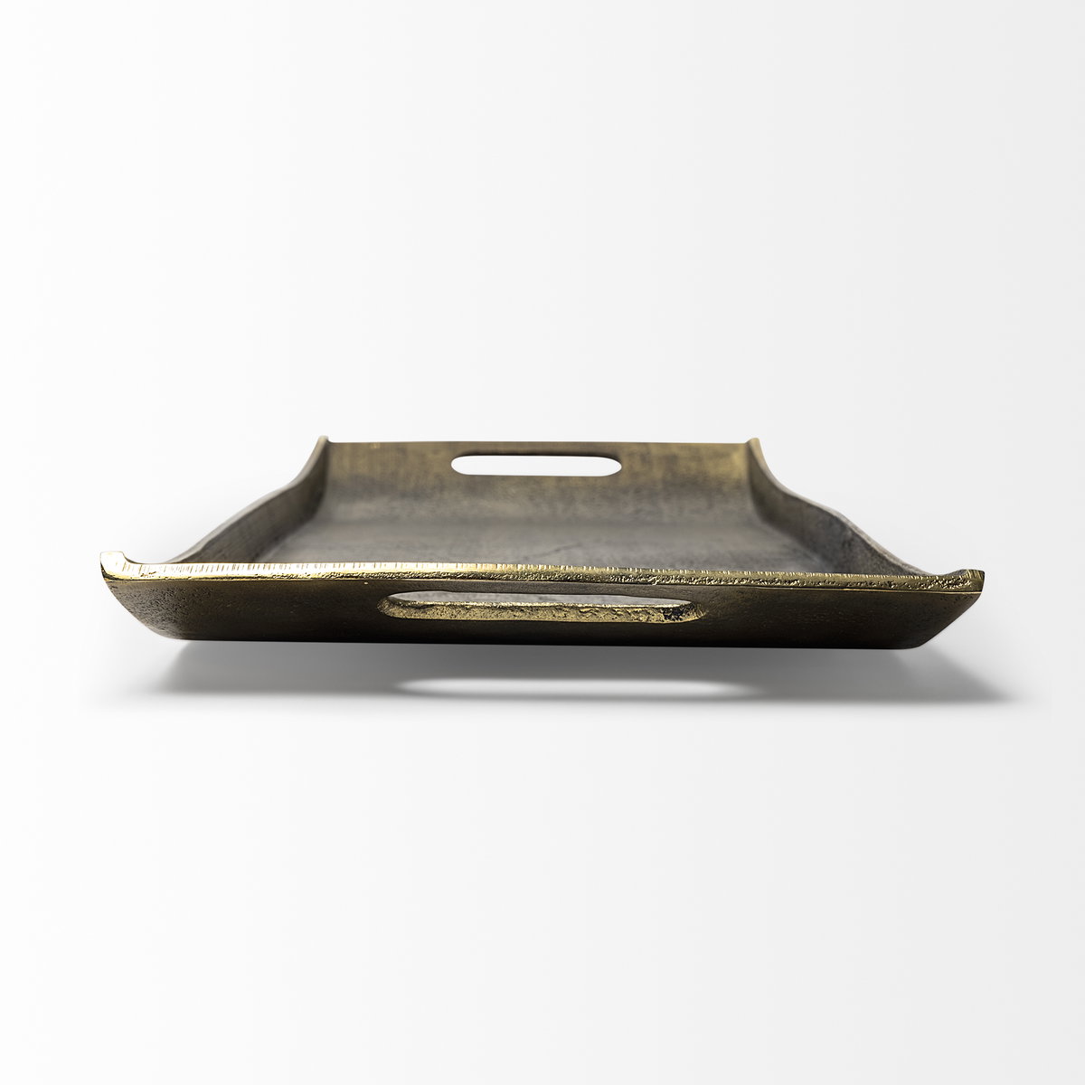 Drey 24L x 10W Gold Rectangular Tray, Decorative Tray by Mercana, 24" length x 9.75" width x 1" height View 7