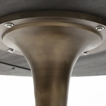 Online Designer Business/Office McLeod II 54 L x 54 W x 28.75 H Round Brown Solid Wood Top Gold Metal Base Dining Table