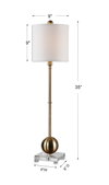 Laton Brass Buffet Lamp, by Uttermost, 9" width x 2'11" height x 9" depth thumbnail 3