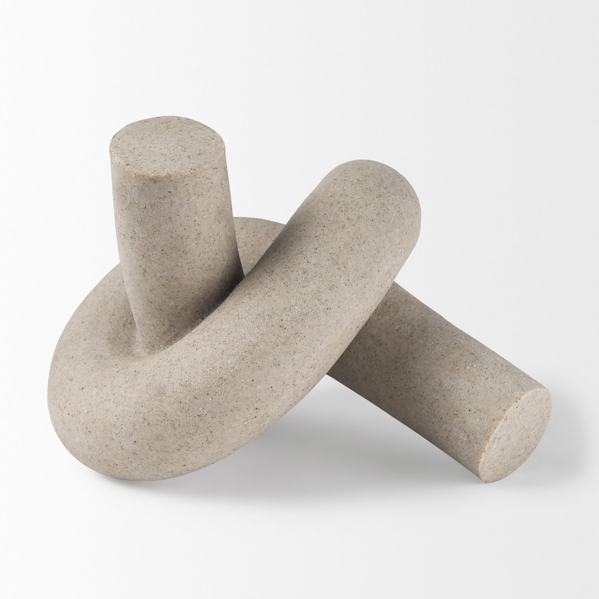 Otto  Sandstone Resin Large Knot Sculpture Decorative Object, by Mercana, 12.01" length x 10.47" width x 7.48" height View 3