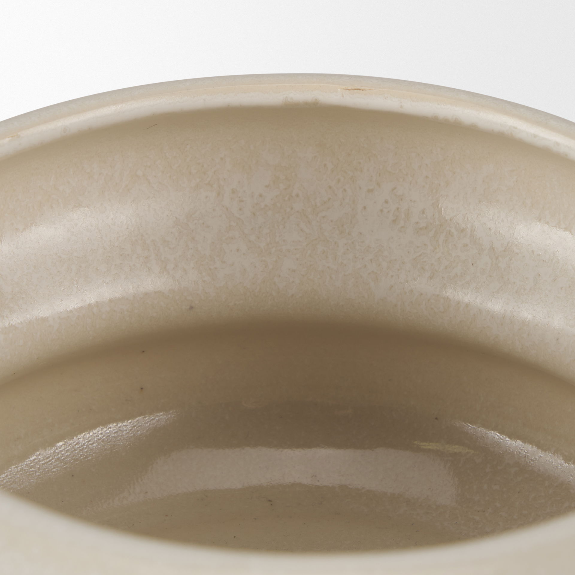 Twyla Short Cream Glazed Ring Pot, Vase by Mercana, 7.09" length x 7.09" width x 3.54" height View 5