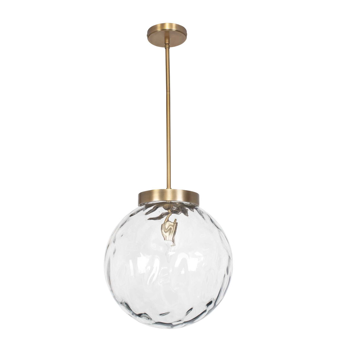 Gaia 1 Light Watered Glass Pendant, Mini Light Pendant by Uttermost, 14.75" width x 15.5" height x 14.75" diameter x 14.75" depth View 6