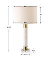 Plinth White Marble Table Lamp, by Uttermost, 15" width x 27.75" height x 15" depth thumbnail 3