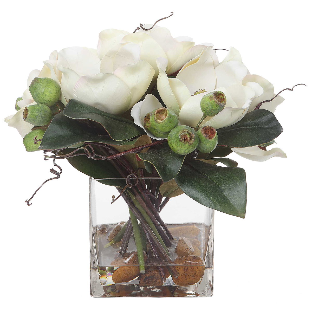 Dobbins Magnolia Bouquet, Decorative by Uttermost, 15.75" width x 15.75" height x 13.5" depth View 4