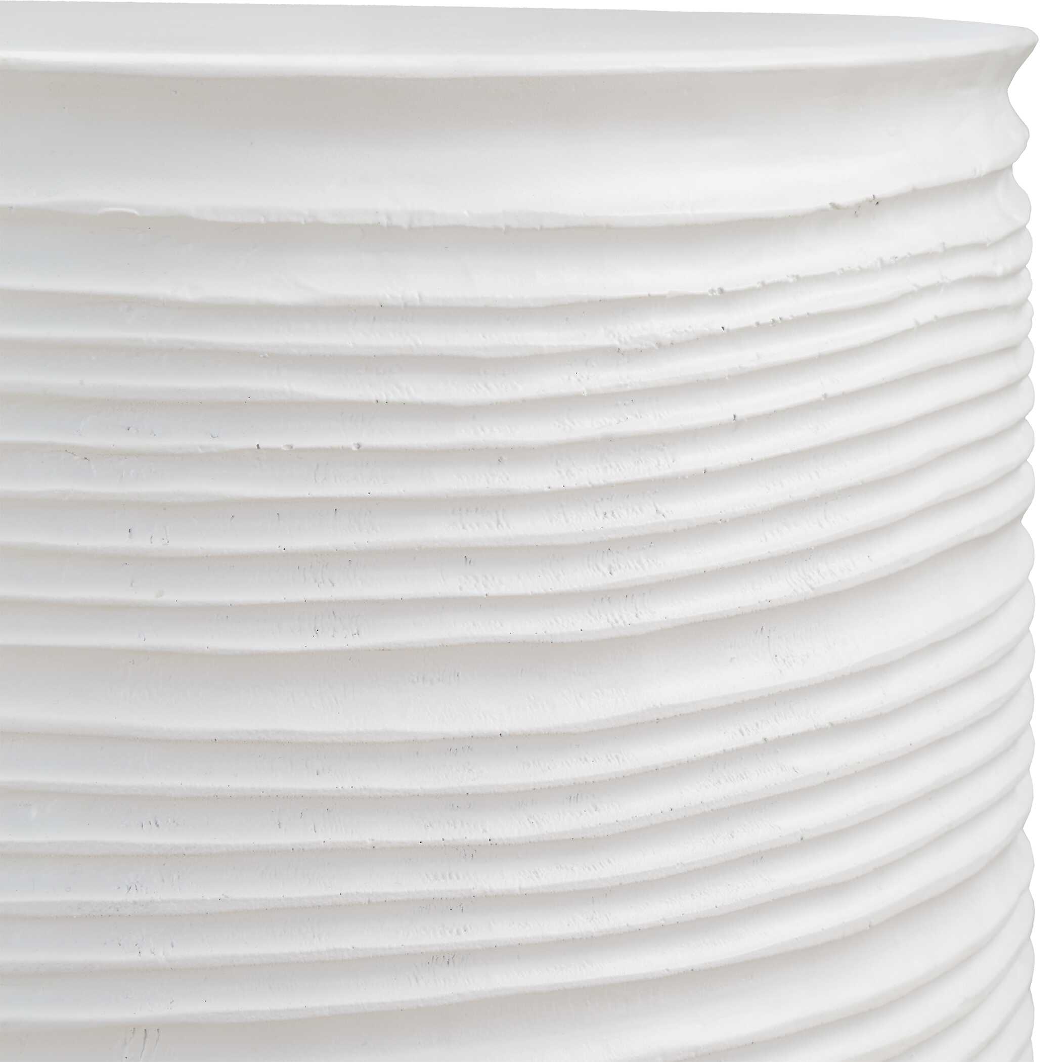 Borderline White Drum Table, Furniture by Uttermost, 13" width x 18" height x 13" depth View 4