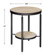 Dauntless Travertine Side Table, Side & End Table by Uttermost, 19" width x 24" height x 19" depth thumbnail 3