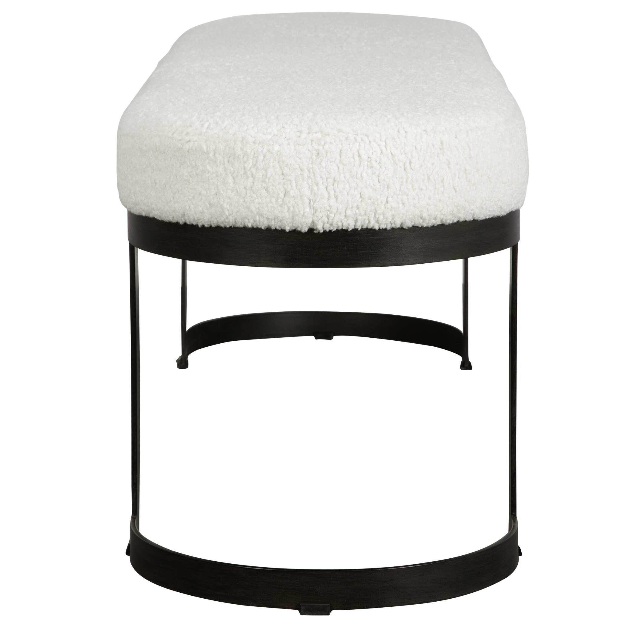 Infinity Black Bench, Furniture by Uttermost, 60" width x 19" height x 16.25" depth View 6