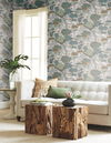Lotus Pond Grey & Blue Wallpaper thumbnail 2