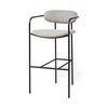 Parker Gray Fabric Seat Black Metal Bar Stool, Counter & Bar Stool by Mercana, 19" length x 19.75" width x 40" height thumbnail 1