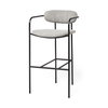 Parker Low Back 30.25in Seat Bar Stool | Gray Fabric with Black Metal, Counter & Bar Stool by Mercana, 19" length x 19.75" width x 40" height thumbnail 1