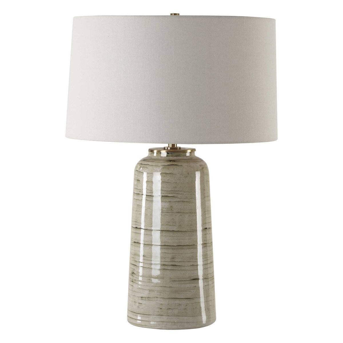 Strata Tan Glaze Table Lamp, by Uttermost, 1'6" width x 2'2.25" height x 1'6" depth View 5