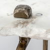Pinera III 49L x 17W White Marble Top Gold-Toned Iron Base Console Table thumbnail 4