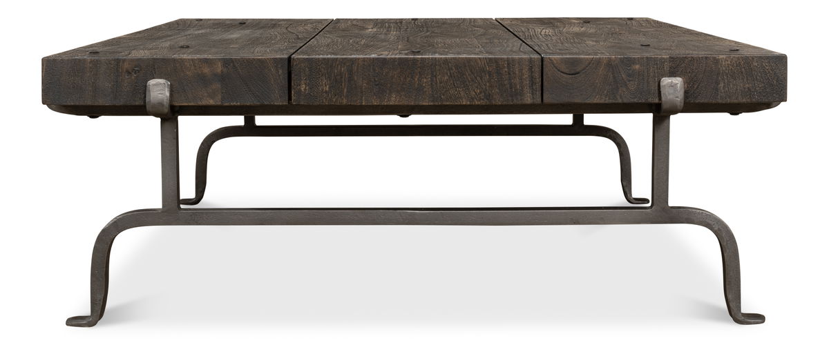 Blayne Coffee Table  Storm Cloud, by Sarreid, 4' length x 4' width x 1'6" height View 3