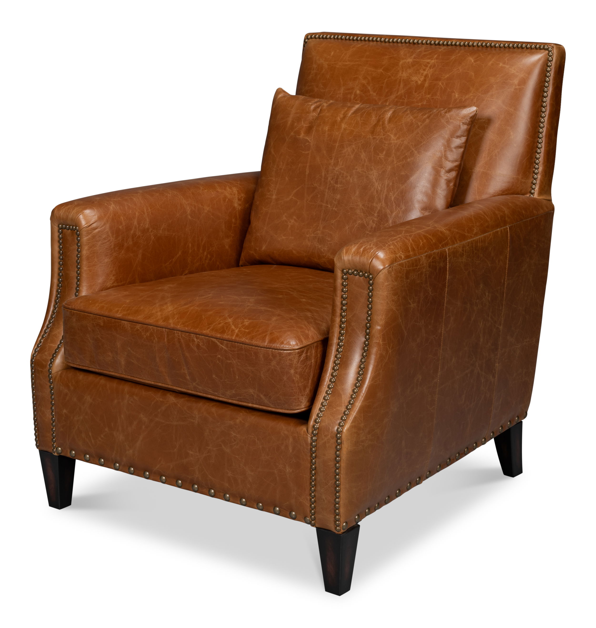 Dawson Distilled Leather Chair,Cuba Brn large image 