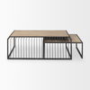 Miles Black Metal with Light Wood Nesting Coffee Table thumbnail 2