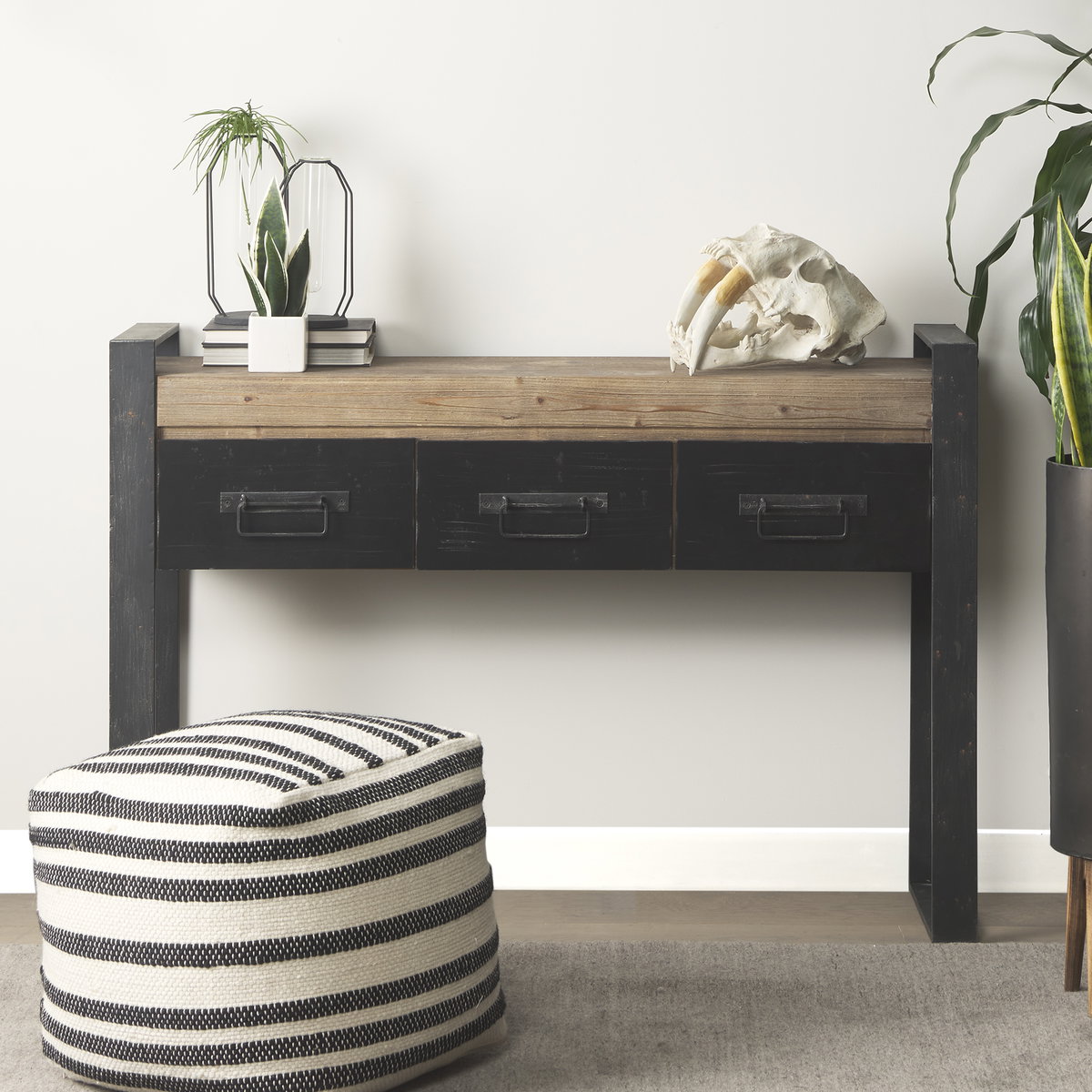 Aria 4.3L x 3.9W x 9.6H Metal and Glass Decorative Accent, Decorative Object by Mercana, 4.53" length x 3.94" width x 9.65" height View 4