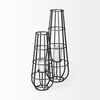 Bella Large Black Metal Cylindrical Cage Candle Holder Lantern, Lighting by Mercana, 14.17" length x 13.19" width x 39.96" height thumbnail 5