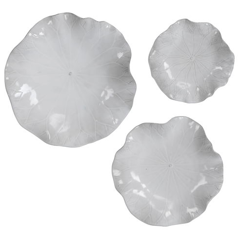 Abella Ceramic Wall Decor Set/3 White