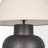 Salaah Black Brushed Metal with Beige Shade Table Lamp, by Mercana, 19.5" length x 19.5" width x 26" height thumbnail 9