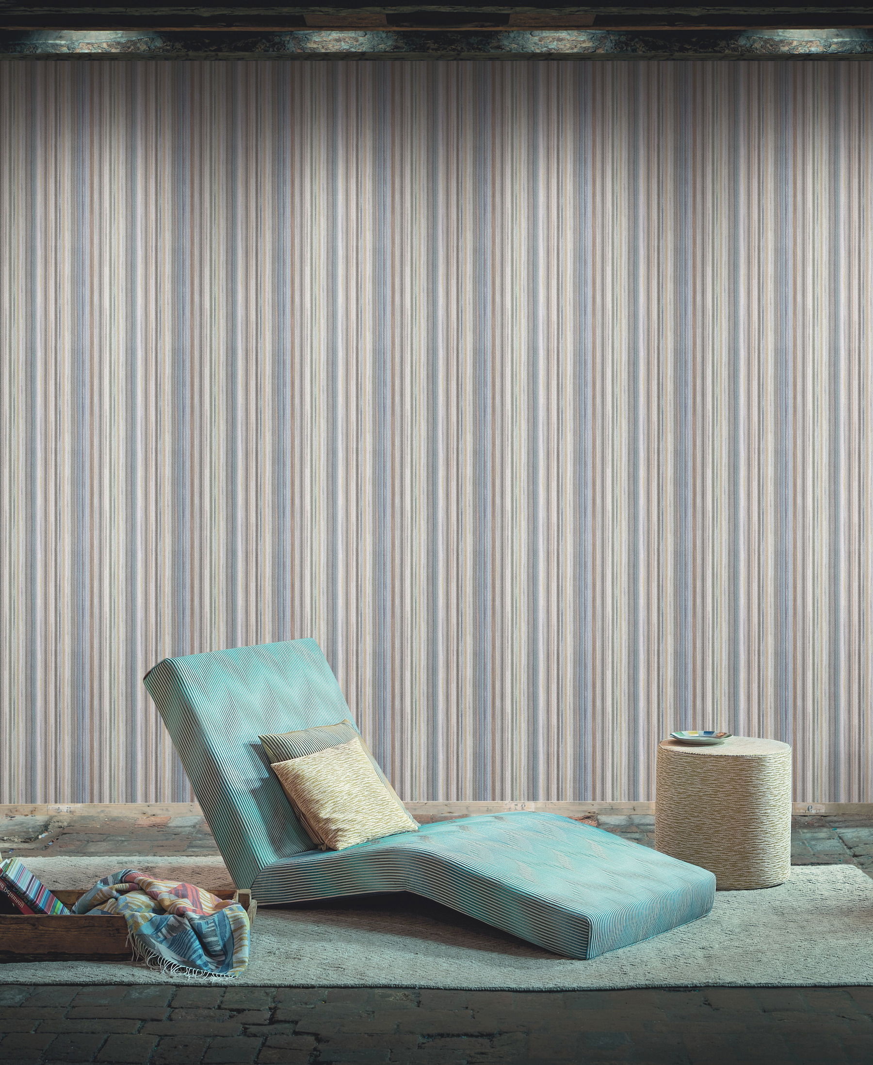 Striped Sunset Glitter Blue & Grey Wallpaper Striped Sunset Glitter Blue & Grey Wallpaper large image