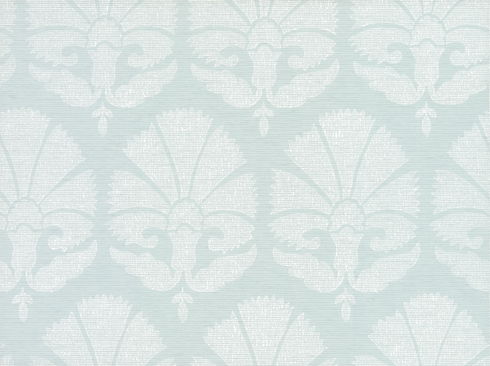Ottoman Fans Blue & White Wallpaper