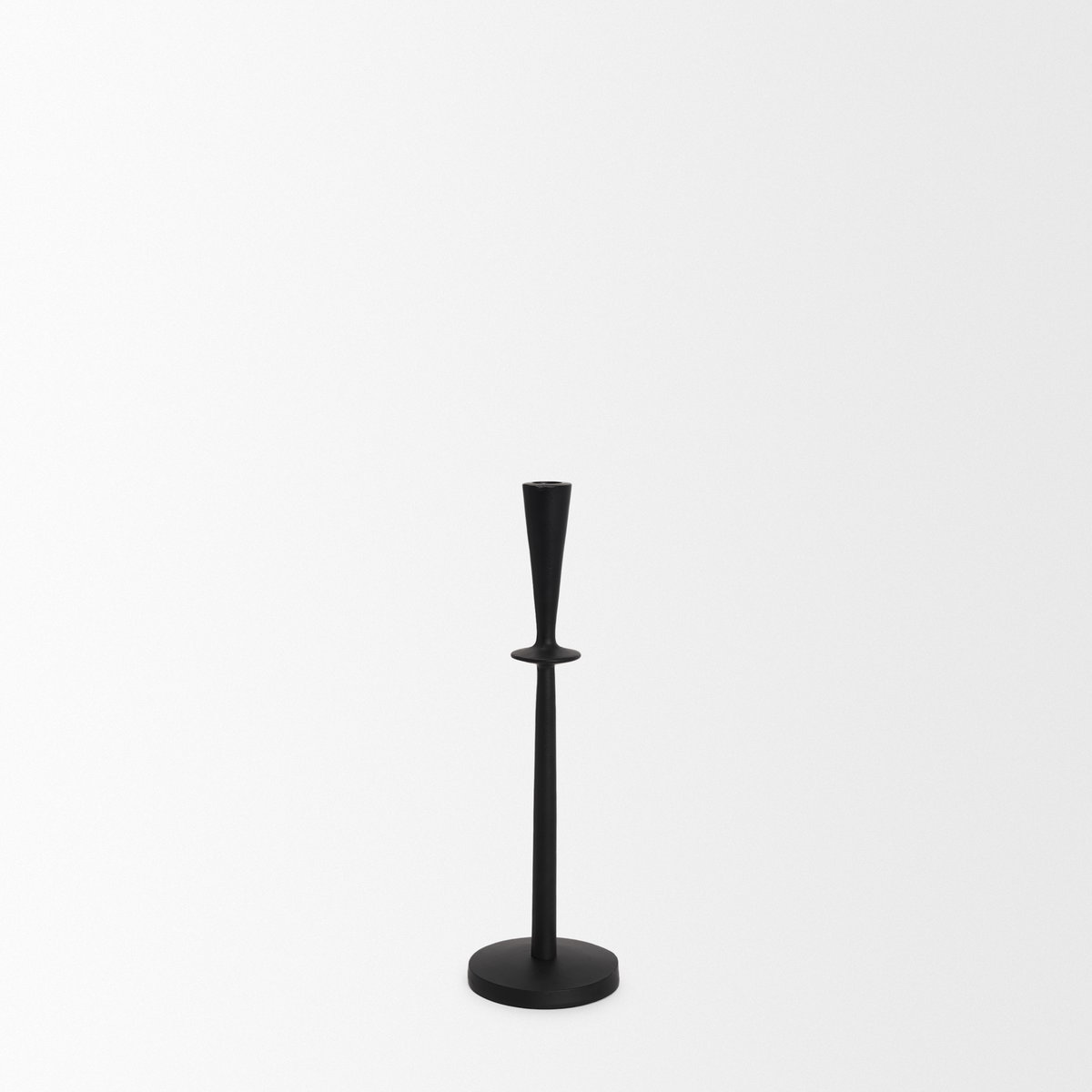 Qwin Matte Black Cast Aluminum Tall Candle Holder, Candles & Candle Holder by Mercana, 4.5" length x 4.5" width x 15" height View 4