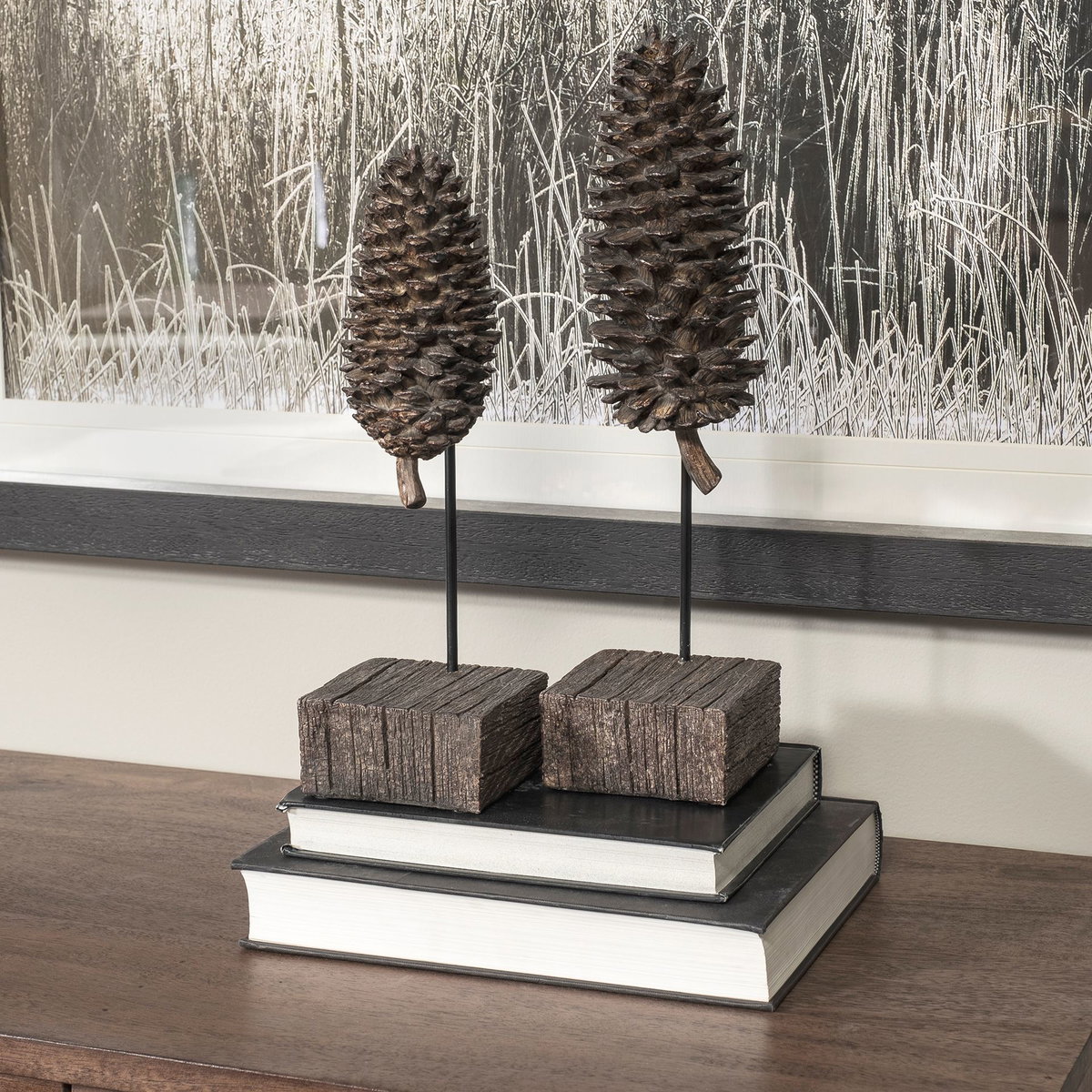 Pinterra (Small) 4L x 4W Brown Resin Pinecone Replica, Decorative Object by Mercana, 3.94" length x 3.94" width x 11.02" height View 3