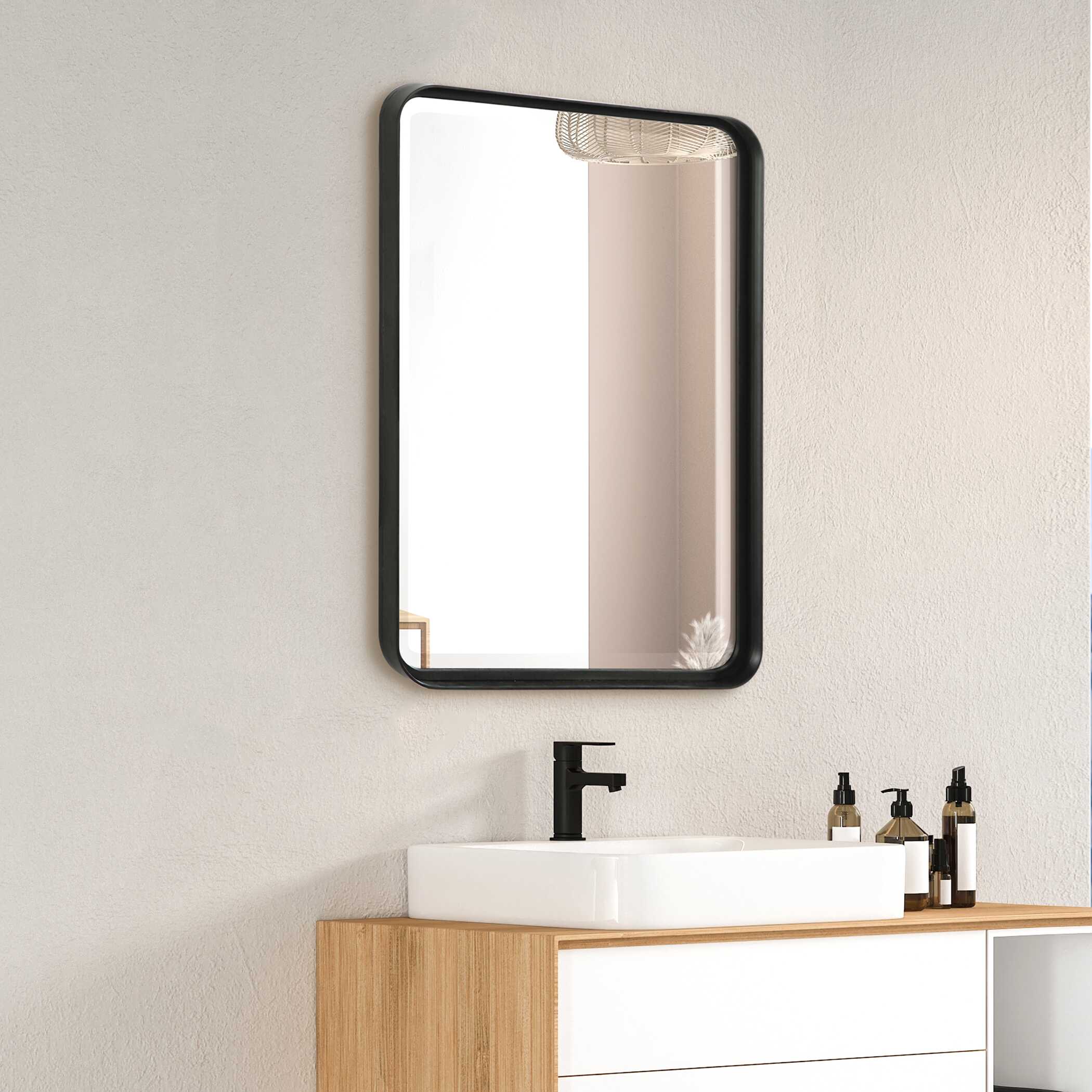 Croften Black Vanity Mirror large image 
