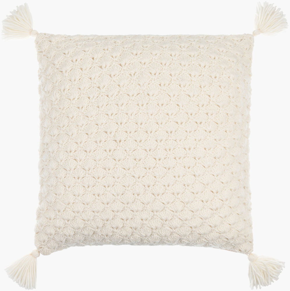 Makrome Accent Pillow, Decorative Pillow by Surya, 18" length x 18" width