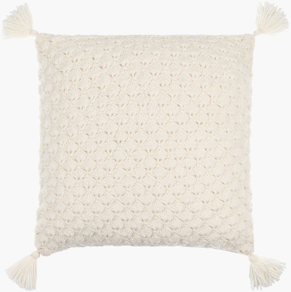 Makrome Accent Pillow, Decorative Pillow by Surya, 22" length x 22" width