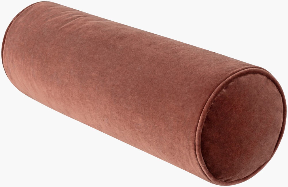 Cotton Velvet Bolster Pillow, Decorative Pillow by Surya, 7" length x 21" width