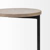 Ballatine 15L x 15W x 27H Brown Wood Round Top with Black Metal Base Accent Table, Side & End Table by Mercana, 15" length x 15" width x 27" height thumbnail 7
