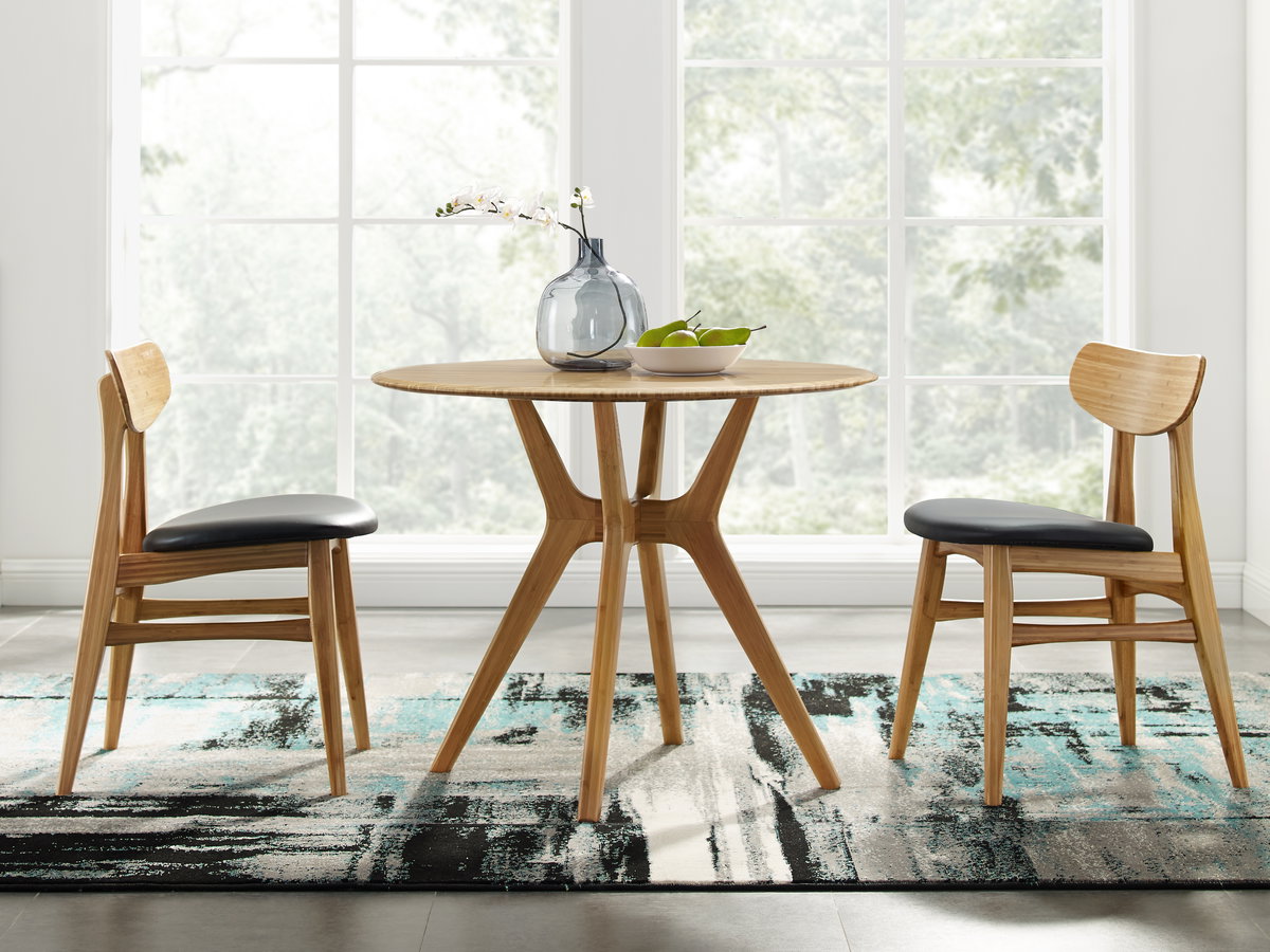 Cassia Dining Chair With Leather Seat, Caramelized, (Set of 2), by Greenington, 22.5" length x 19.5" width x 31" height View 6