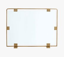 Online Designer Living Room Vail Glass Fireplace Screen, Brass