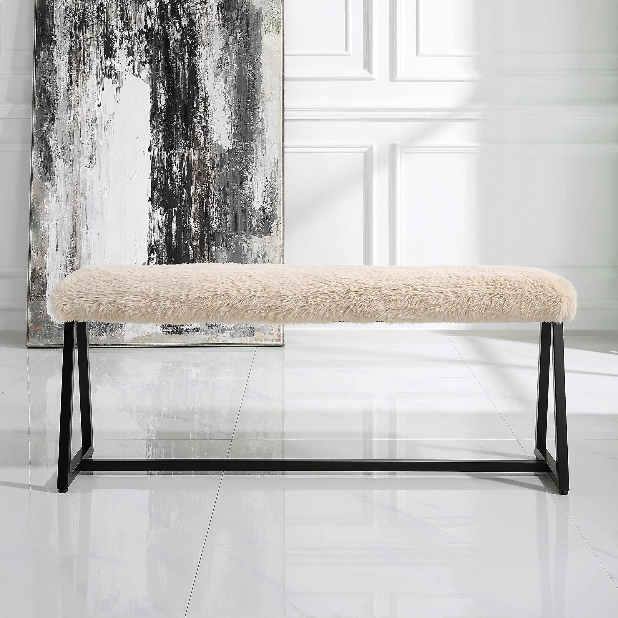 Taupo Sheepskin Bench large image 