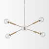 Britton Gold Metal with Clear Glass Globes 6-Light Chandelier thumbnail 2