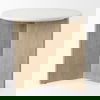Enzo Marble Tabletop with Fluted Light Wood Base Foyer Accent Table thumbnail 3