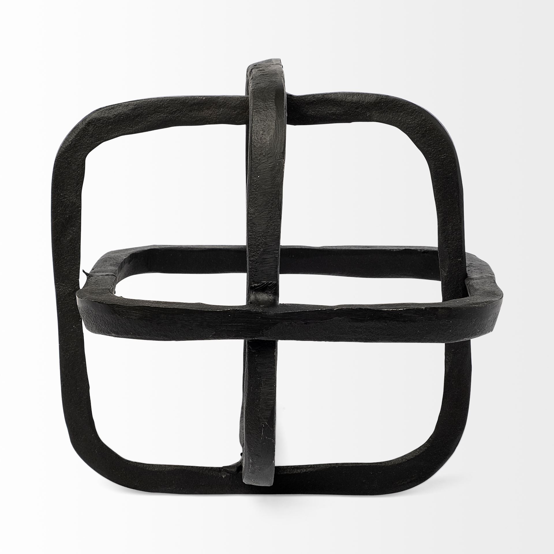 Willem I 9L x 9W Black Metal Open Cube Decor Object large image 