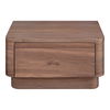 Round Off Small Nightstand Walnut, by Moe's Home, 20" width x 11" height x 15" depth thumbnail 1